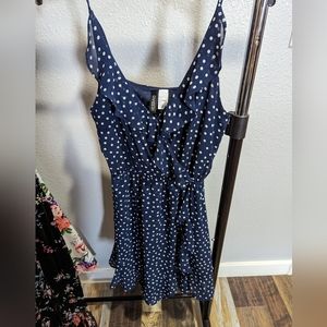 H&M Divided Blue Polkadot Ruffle Dress Size 8